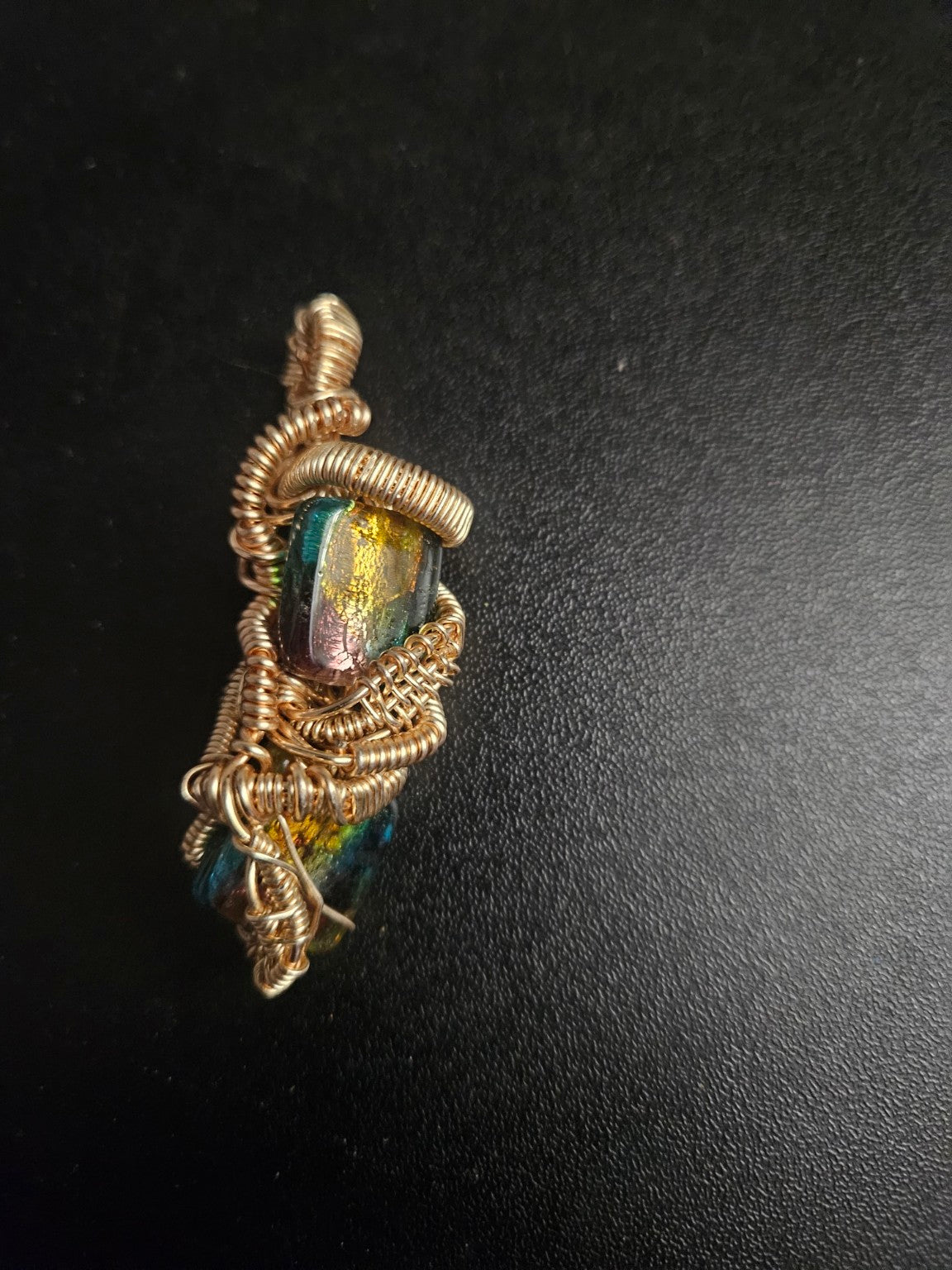 Mystic Ember Wire Wrap Pendant